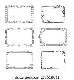 Vintage elegant ornament divider and frames collection. Classic divider and frame element for design. Swirl floral element collection