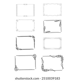 Vintage elegant ornament divider and frames collection. Classic divider and frame element for design. Swirl floral element collection