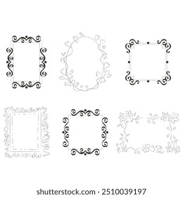 Vintage elegant ornament divider and frames collection. Classic divider and frame element for design. Swirl floral element collection