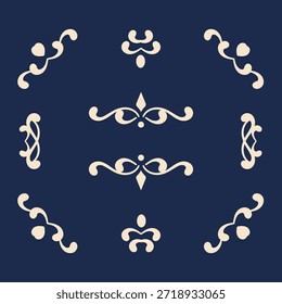 Vintage elegante ornamento divisor e quadros coleção divisor clássico e quadro elemento para design Redemoinho floral coleção elemento