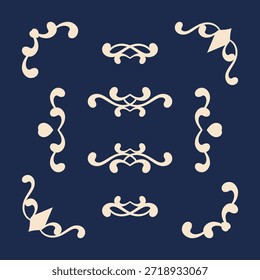 Vintage elegante ornamento divisor e quadros coleção divisor clássico e quadro elemento para design Redemoinho floral coleção elemento