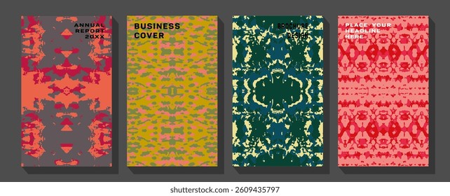  Vintage elegant poster and banner, background and flyer with floral ornaments.  Front View.
