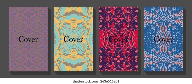  Vintage elegant poster and banner, background and flyer with floral ornaments.  Cool Vintage Electronic Music Album Cover.
