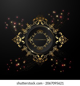 Vintage elegant rounded frame in gold