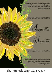 Vintage Elegant Sunflower Wedding Invitation