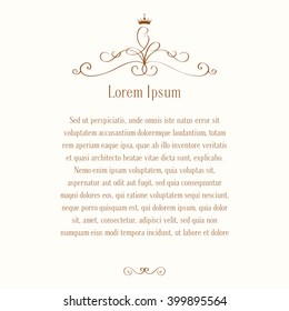 Vintage elegant template. Frame. Design for wedding invitation