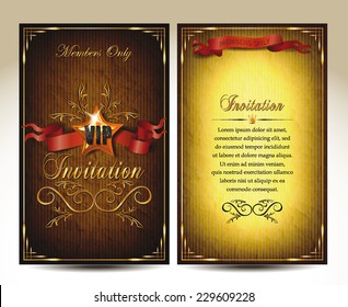Vintage elegant Vip card with floral design elements