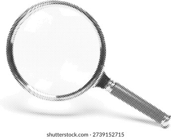vintage element artistic asset dot texture visual graphic magnifying glass