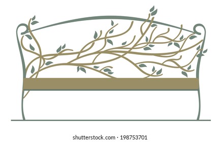 Vintage element, bench, borders set for ornate and decorations. (Forging)