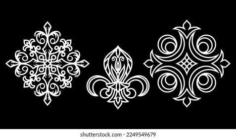 Vintage element. Damask pattern. Engraving Vector stock illustration. EPS 10