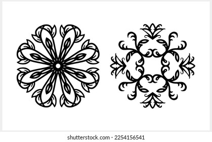 Vintage element. Damask pattern. Engraving Vector stock illustration. EPS 10