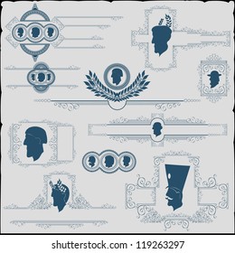vintage element with face
