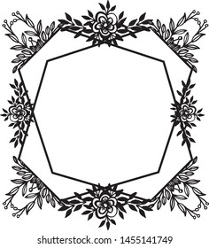Vintage element flowers, wallpaper decor for greeting card. Vector