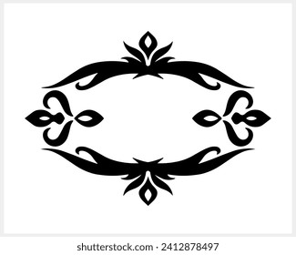 Vintage element isolated. Damask frame border pattern. Engraving stencil Vector stock illustration. EPS 10