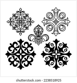 Vintage element isolated. Damask pattern. Engraving Vector stock illustration. EPS 10