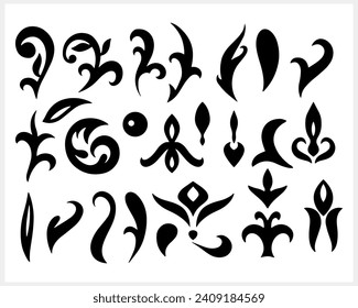 Vintage element isolated. Damask pattern. Engraving stencil Vector stock illustration. EPS 10