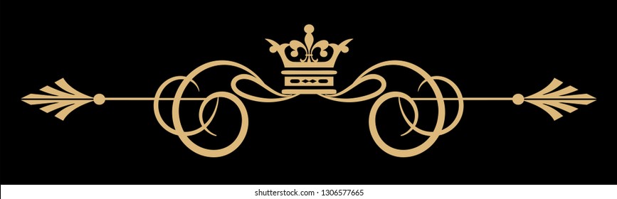 Vintage element on a black background. Vector illustration