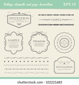 vintage element and page decoration