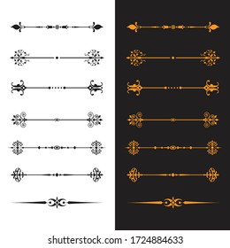 Vintage elements and borders set for ornate and decoration.