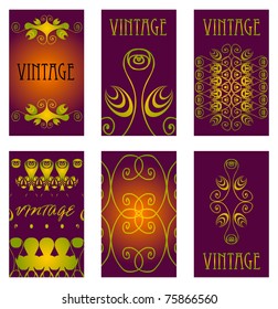 Vintage elements cards templates set. To see similar