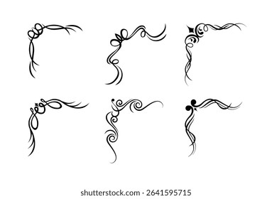 Vintage elements corner border divider and flourishes art