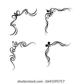 Vintage elements corner border divider and flourishes art