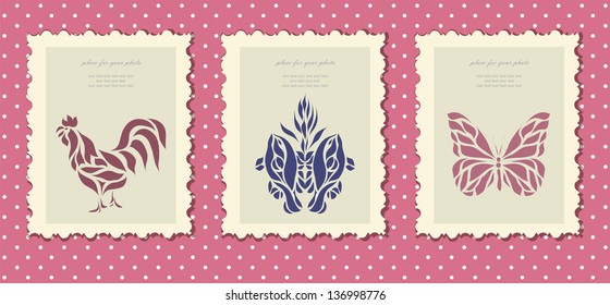 Vintage elements  for greeting card vector eps 10