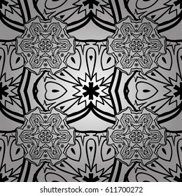 Vintage elements in oriental style arabesques. 