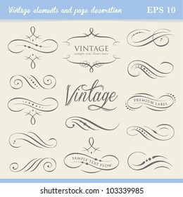 Vintage elements and page decoration