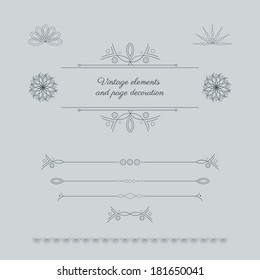 Vintage elements and page decoration
