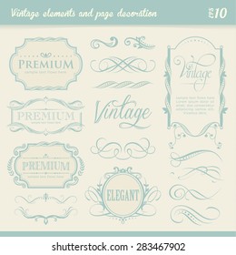 Vintage elements and page decoration