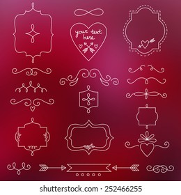 Vintage elements and page decoration on blurred background. Isolated from background. Vector illustration