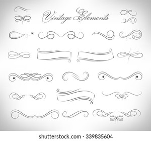 Vintage elements and page decoration. Ornate frames and scroll element.