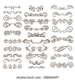 Vintage elements for your design. Big set. Hand drawn elements