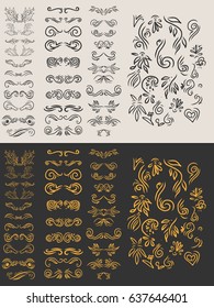 Vintage elements for your design. set of vintage calligraphic elements.  Hand drawn elements