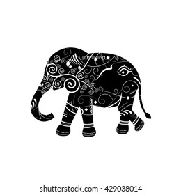vintage elephant vector cartoon style 