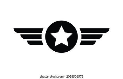 Vintage Emblem Badge Millitary Aviation Logo Vector Design illustration