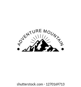 VINTAGE EMBLEM BADGE MOUNTAIN ADVENTURE LOGO