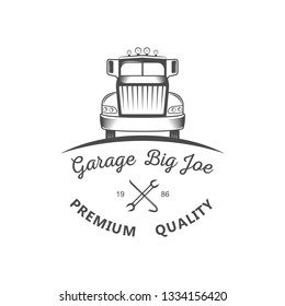 Vintage emblem for car club, shop, car service. Logo for t-shirts and commercial organizations. Retro design.