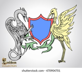 Vintage emblem. Coat of arms. Heraldic, vector illustration.
