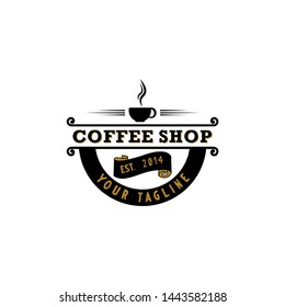 vintage emblem for coffee shop logo design