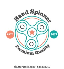 Vintage Emblem. Fidget Spinner. Vector illustration