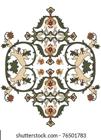 vintage emblem with floral elements