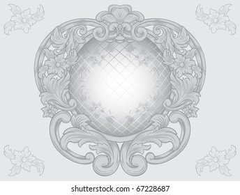 vintage emblem with floral patterns