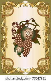 vintage emblem with grape