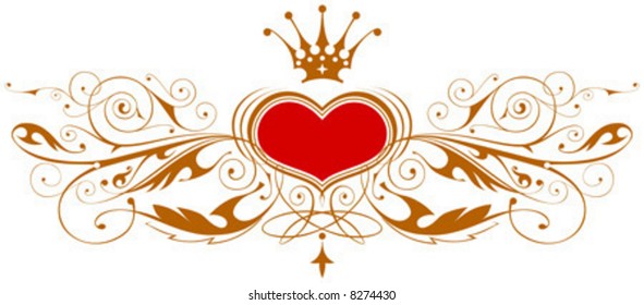 Vintage emblem with heart