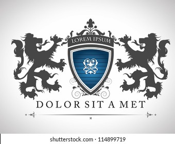 Vintage emblem with lions with a place for Your text