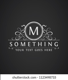 Vintage Emblem. Logo Template. Monogram with letter M. Vector illustration