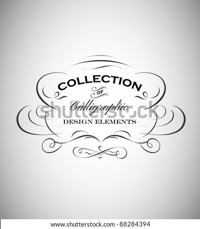 vintage emblem made of separate calligraphic elements