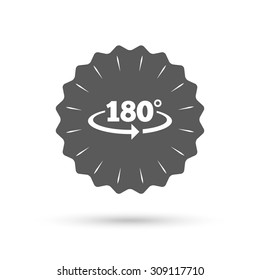Vintage emblem medal. Angle 180 degrees sign icon. Geometry math symbol. Classic flat icon. Vector